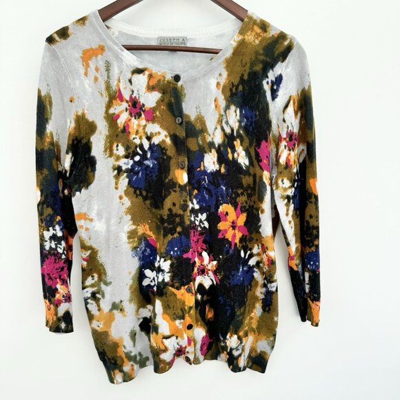 Joseph A Women’s Flower Cardigan Large - Picture 1 of 13